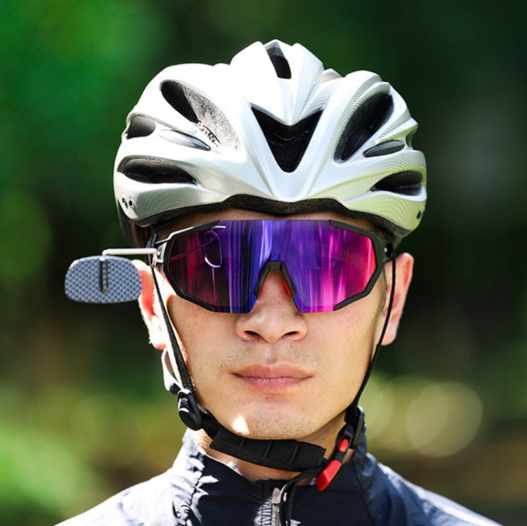 Cycling helmet with helmet mini rearview mirror mounted on the side