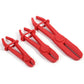 Set of 3 red nylon hose clamp pliers with clamp arms and circular latch