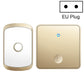 Gold self-generating wireless doorbell button and receiver, EU plug