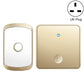 Gold self-generating wireless doorbell button and receiver, UK plug