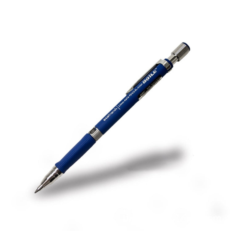 Blue automatic 2B mechanical pencil with metal knurled tip, 2.0mm lead