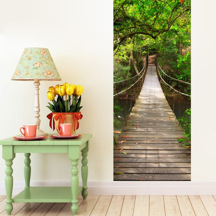 Door decoration sticker with a forest path and winding walkway through trees.