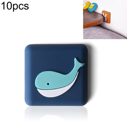 Navy silicone door-handle crash pad with teal whale icon