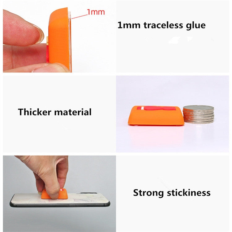 Orange silicone crash pad with thin edge showing adhesive layer