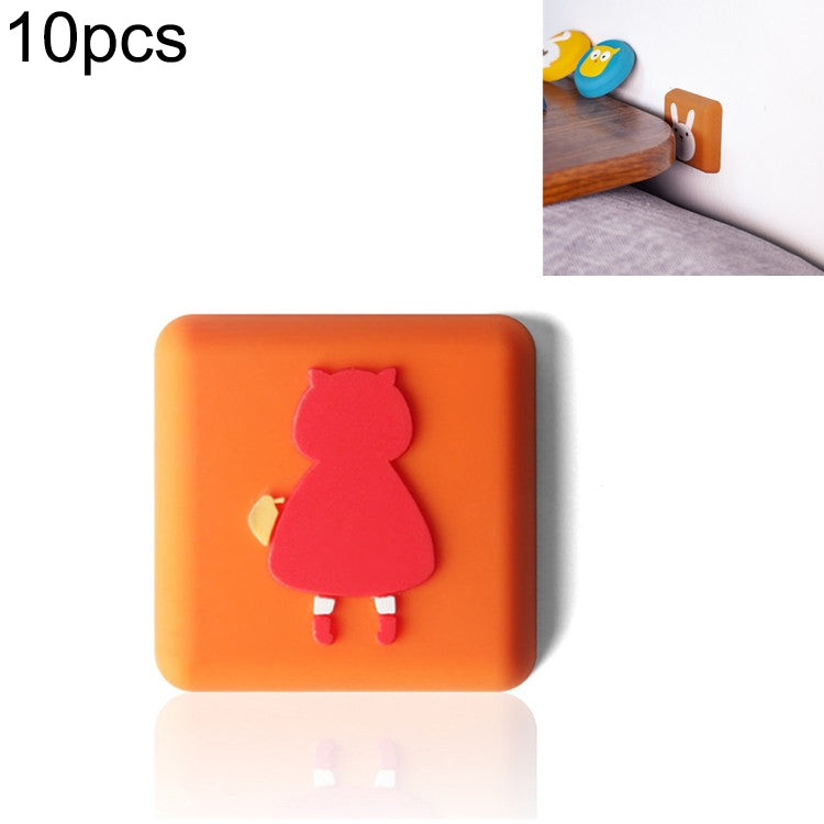 Orange silicone door-handle crash pad with red cat icon