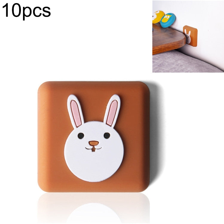 Orange silicone door-handle crash pad with white rabbit icon