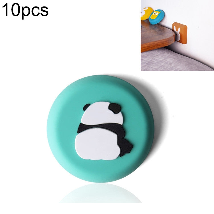 Teal round silicone wall pad with panda face icon