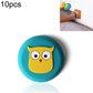 Teal round silicone wall pad with yellow owl face icon