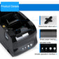 Thermal label printer with open bay, detachable label axis, and control buttons