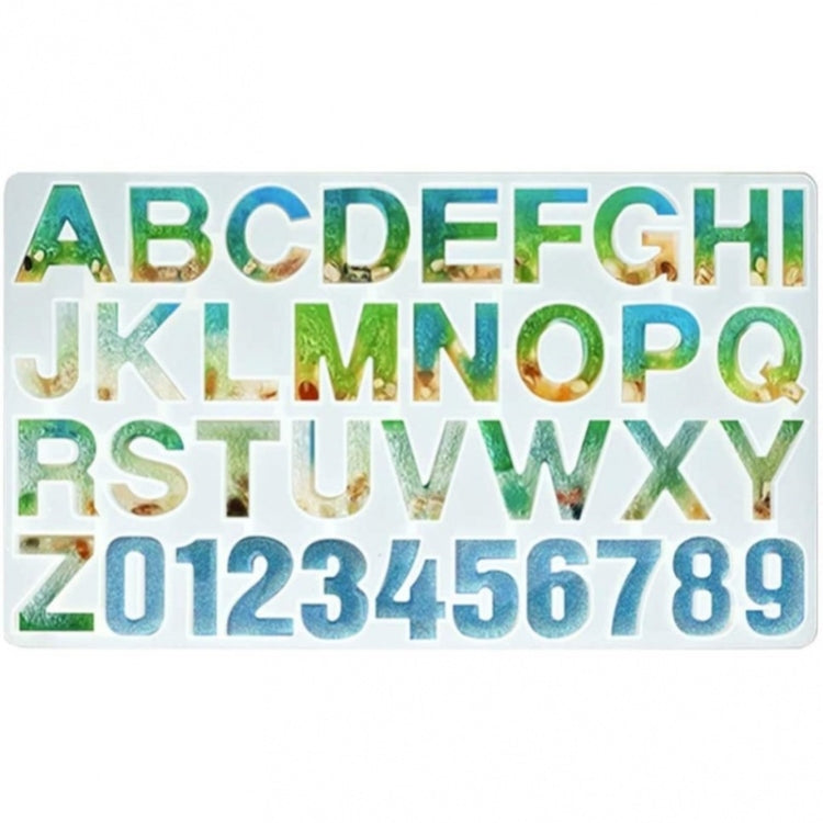Alphabet silicone keychain mold with multicolor letter and number cavities