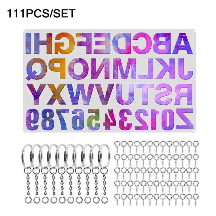 111-piece metal key ring and charm set with long hanging loops