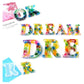 Colorful resin letter keychain charms made from the silicone mold