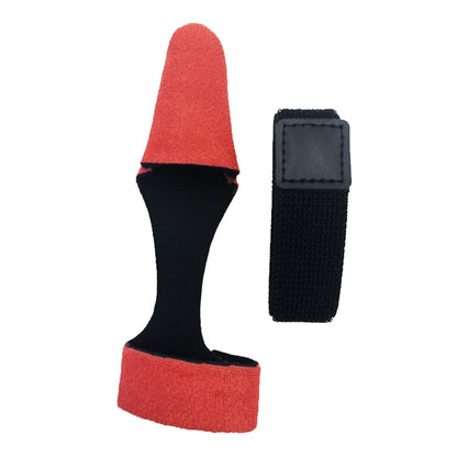 Red and black elastic pole guard cap with matching black lashing strap sleeve