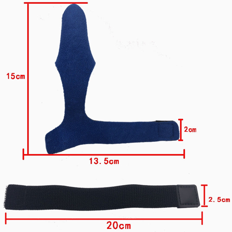 Blue elastic pole guard cap with black lashing strap sleeve, shown with product outline