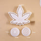 Silicone maple leaf ashtray mold with two round compartment inserts