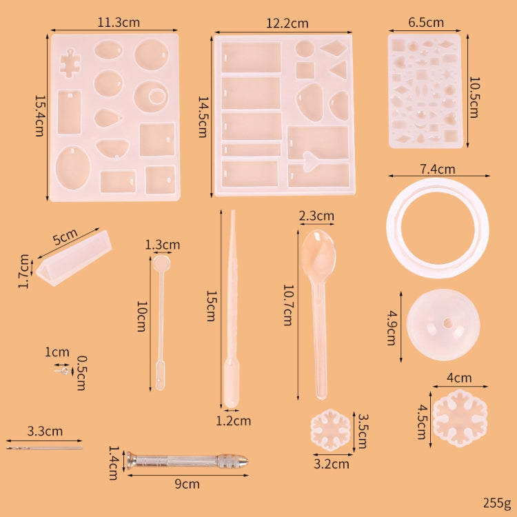 Silicone pendant mold set with measured parts and cavity layouts
