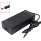 Electric vehicle DC power charger with black barrel plug and attached power cable