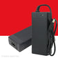 Electric vehicle power adapter with attached cables and ribbed cooling housing