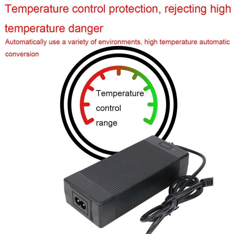 Black electric vehicle charger with temperature control protection indicator