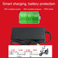 Black electric vehicle battery charger with power cable and input port