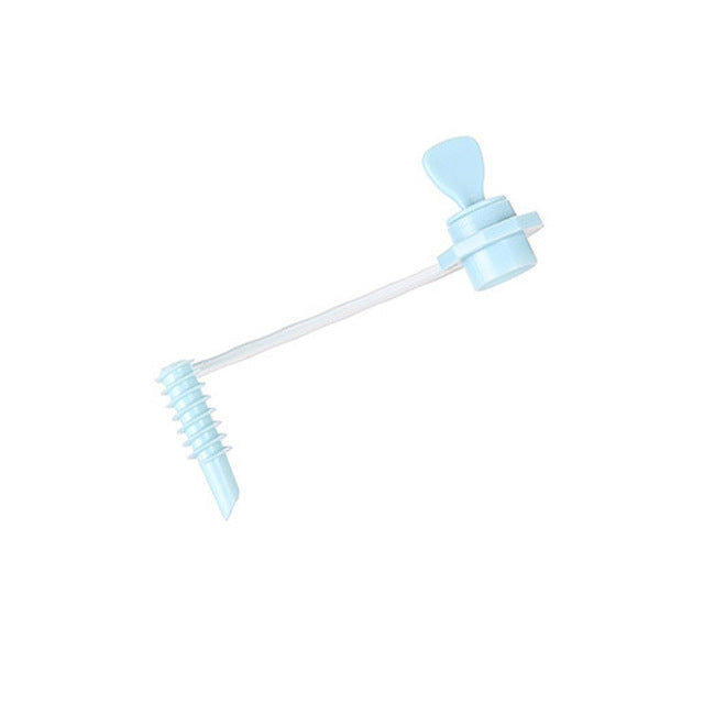 Light blue carrot spiral slicer with auger handle and blade bit