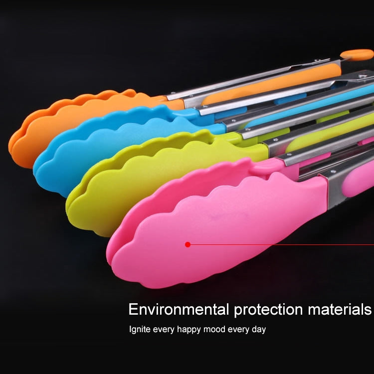 Set of colorful silicone food clips with stainless-steel jaws and loop handles