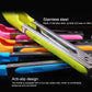 Stainless-steel food clips with colorful silicone grips and loop handles