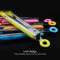 Colorful silicone food clips with stainless-steel jaws and loop rings