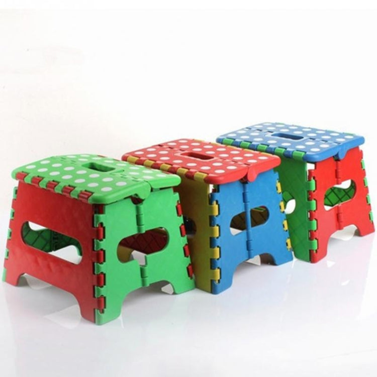 Kids plastic folding stool set with colorful interlocking panels and cutout handles