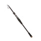 Telescopic casting rod with carbon-look blank, straight black handle grip, and guide rings