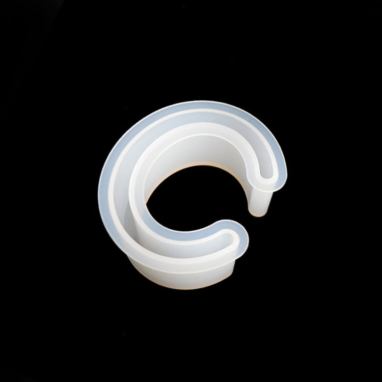 White C-shaped silicone bracelet half-opening mold for DIY epoxy casting