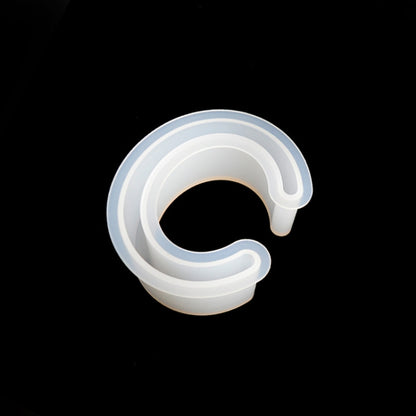 White C-shaped silicone bracelet half-opening mold for DIY epoxy casting