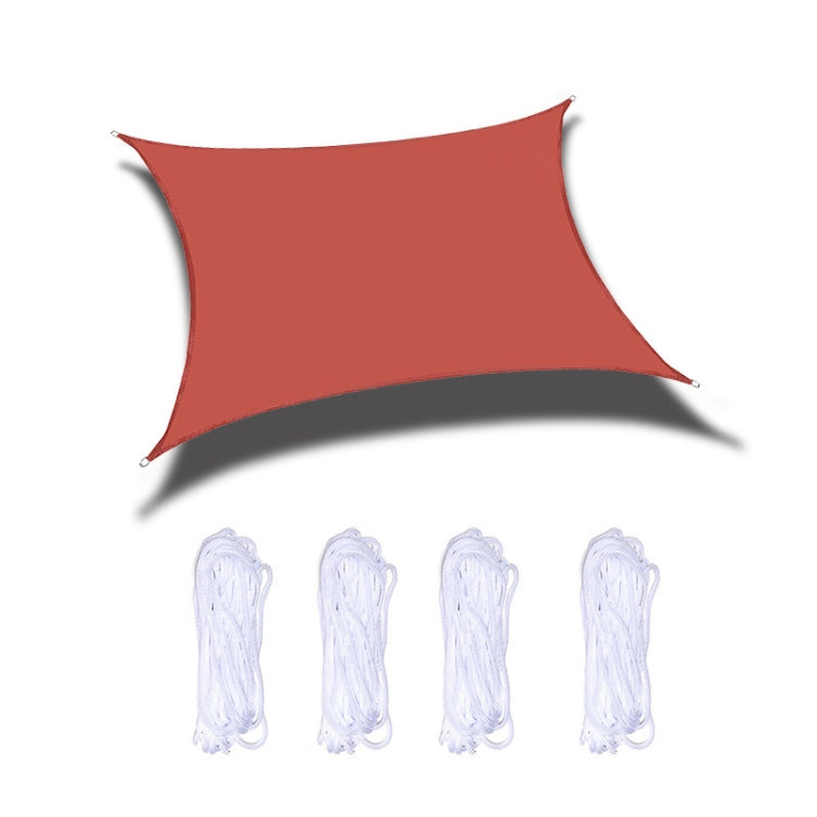 Red waterproof sunshade sail with corner grommets and included rope ties