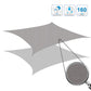 Waterproof shade sail canopy with grommets and tie ropes, gray triangular sail