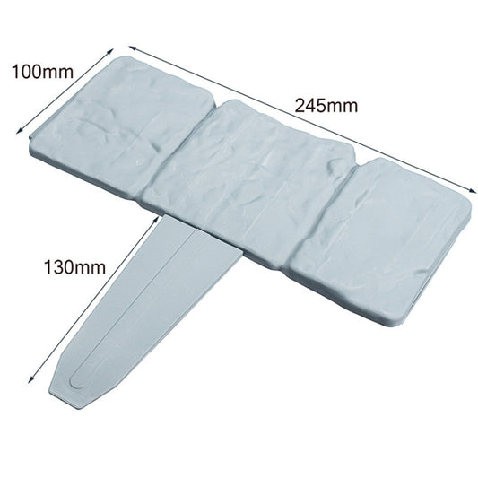 Gray imitation stone garden fence panel with built-in stakes for edging