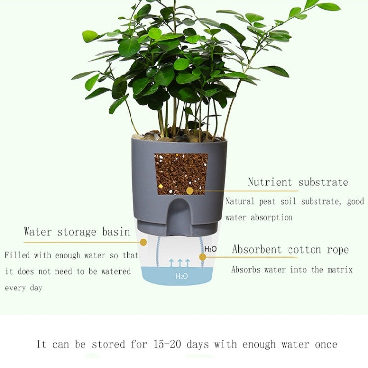 Gray water storage flowerpot with transparent reservoir and absorbent cotton rope