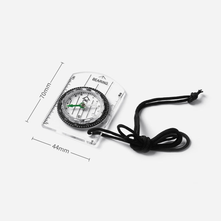 2-in-1 outdoor compass with ruler scale marks and black braided lanyard rope