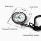 2-in-1 compass with clear plastic body, rotating dial, and built-in scales; lanyard