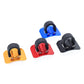Set of 4 bicycle cable guide adhesive buckles in blue, red, black, and gold