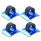 Set of 4 blue bicycle cable guide adhesive buckles with black straps