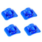Set of 4 blue bicycle hose line guide adhesive buckles with glossy metal inserts