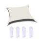White waterproof anti-UV sunshade sail with grommets and included white ropes