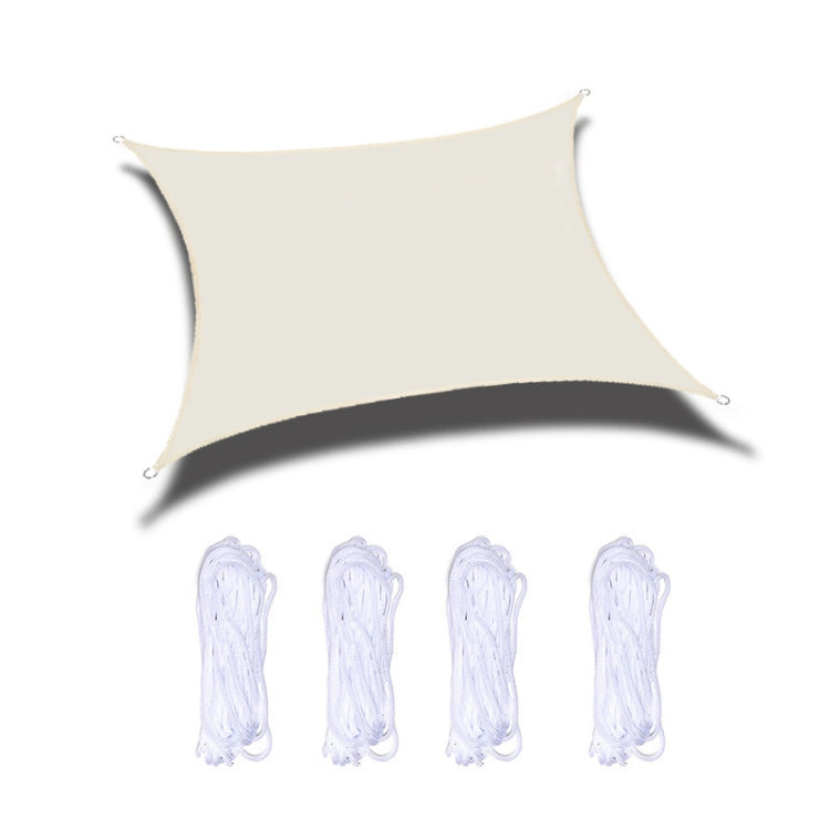 White waterproof anti-UV sunshade sail with grommets and included white ropes