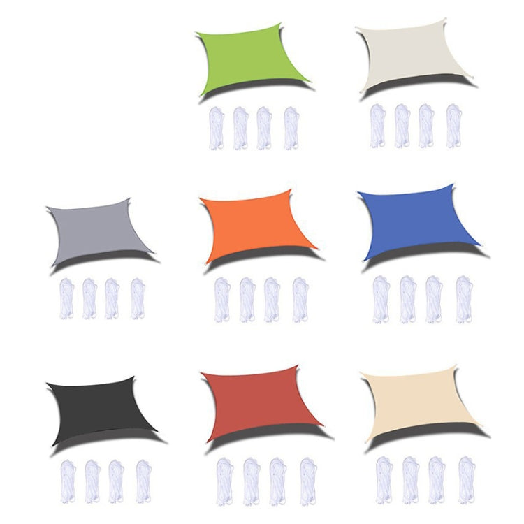 Outdoor sunshade sail set showing multiple color options with white ropes