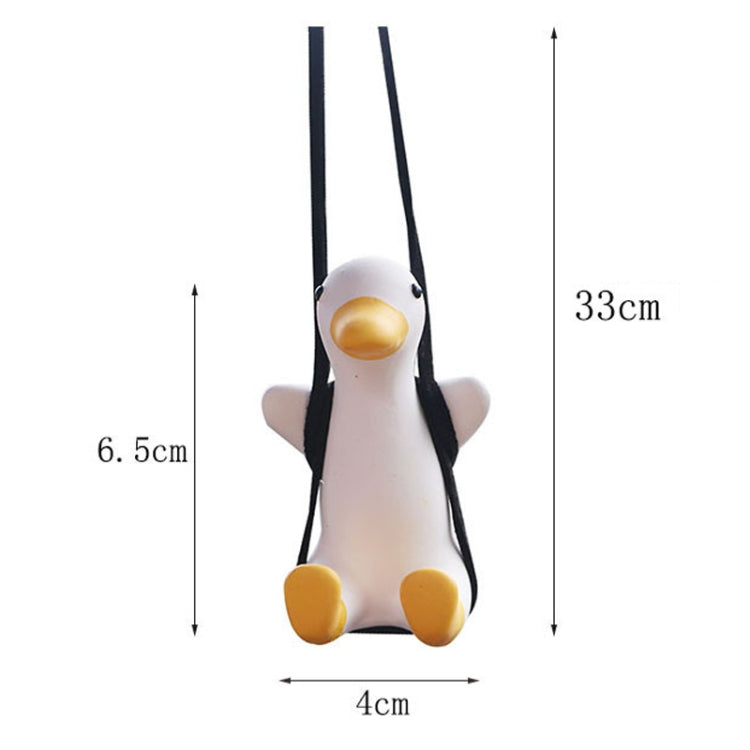 Duck pendant dimensions: 33 cm cords, 4 cm wide; white body, yellow beak and feet
