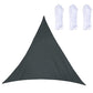 Black triangular outdoor sunshade sail canopy with grommets and rope loops