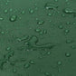 Green textured fabric surface with water droplets for outdoor protective cover