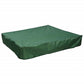 Green rectangular protective cover with corner seams for outdoor toy bunker or bath