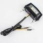 Motorcycle LED license plate taillight light with black mount bracket and wiring harness