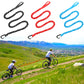 Bicycle tow rope set with coiled red, blue, and black straps